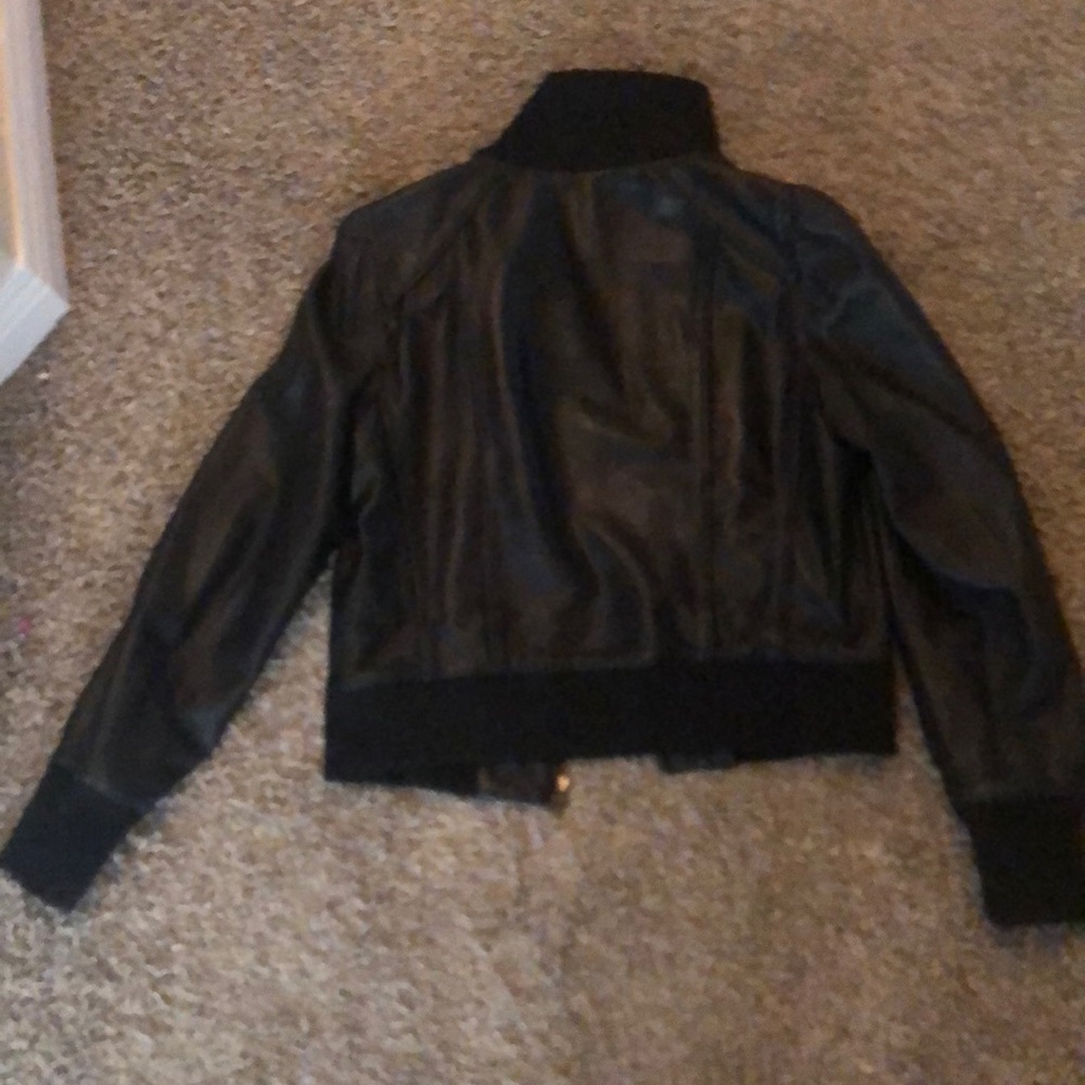 Halogen black leather jacket. EUC